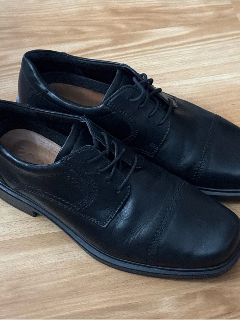 ECCO Men’s Helsinki Cap Toe Oxford Black Leather Shoes Size 44 (10-10.5)